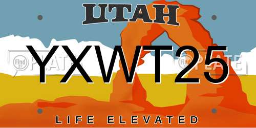 YXWT25 Utah License Plate