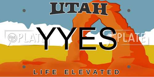YYES Utah License Plate