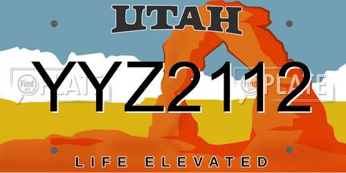 YYZ2112 Utah License Plate