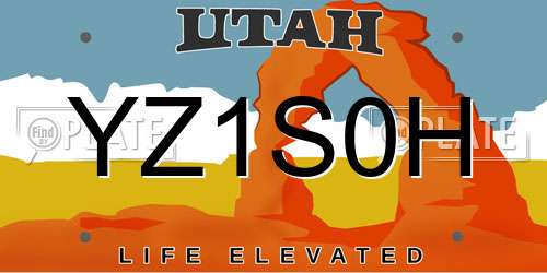 YZ1S0H Utah License Plate