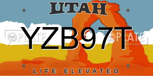 YZB97T Utah License Plate