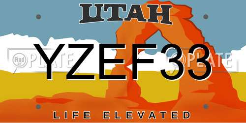 YZEF33 Utah License Plate