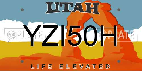 YZI50H Utah License Plate