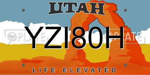 YZI80H Utah License Plate
