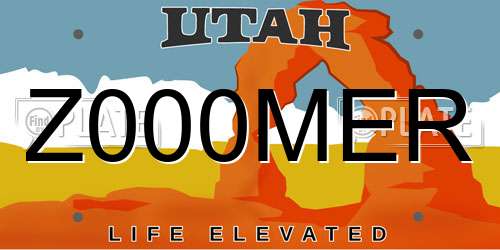 Z000MER Utah License Plate