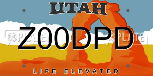 Z00DPD Utah License Plate