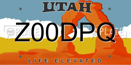 Z00DPQ Utah License Plate