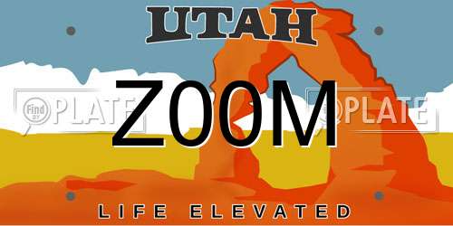 Z00M Utah License Plate