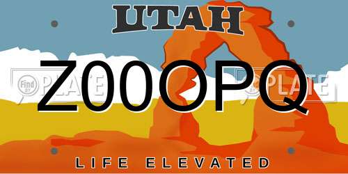 Z00OPQ Utah License Plate