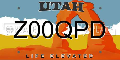 Z00QPD Utah License Plate