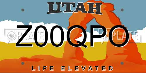 Z00QPO Utah License Plate
