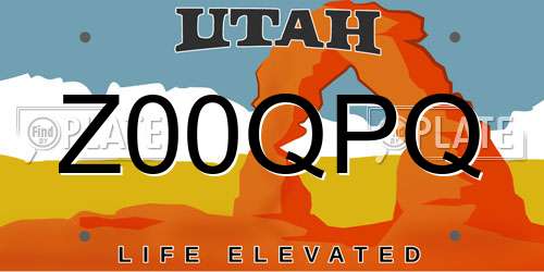 Z00QPQ Utah License Plate