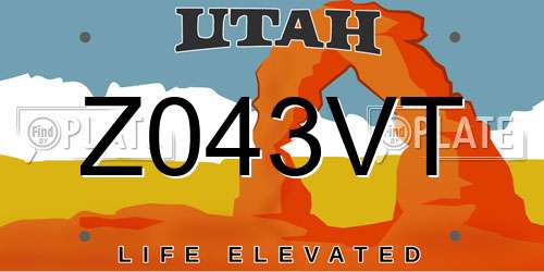 Z043VT Utah License Plate