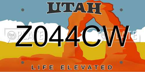 Z044CW Utah License Plate
