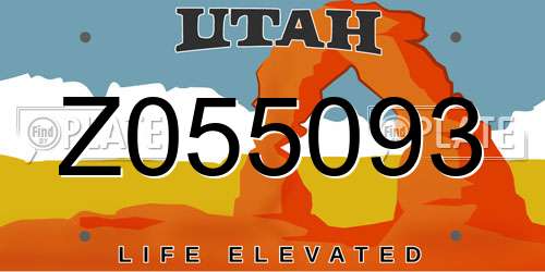 Z055093 Utah License Plate