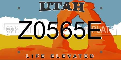 Z0565E Utah License Plate