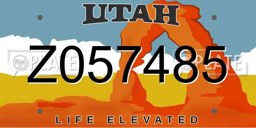 Z057485 Utah License Plate