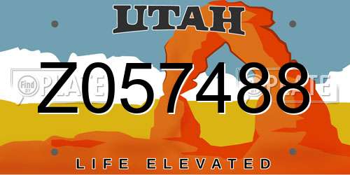 Z057488 Utah License Plate