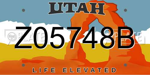 Z05748B Utah License Plate
