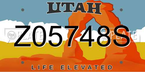 Z05748S Utah License Plate