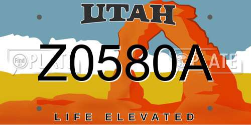 Z0580A Utah License Plate