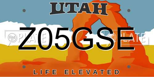 Z05GSE Utah License Plate