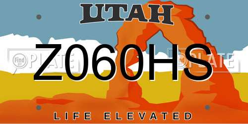 Z060HS Utah License Plate