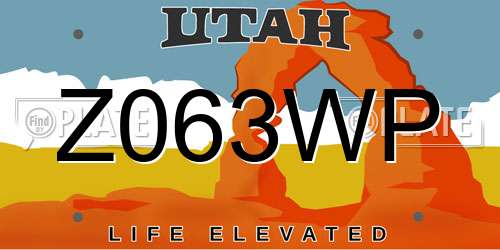 Z063WP Utah License Plate