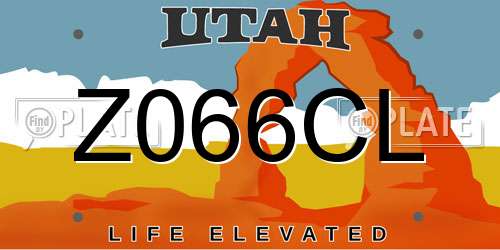 Z066CL Utah License Plate