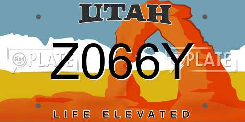 Z066Y Utah License Plate