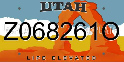 Z068261O Utah License Plate