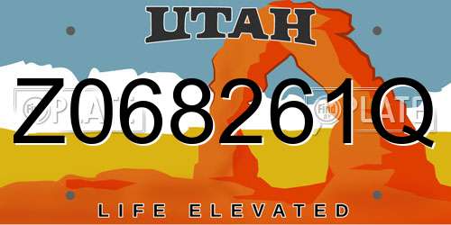 Z068261Q Utah License Plate