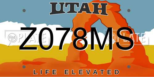 Z078MS Utah License Plate