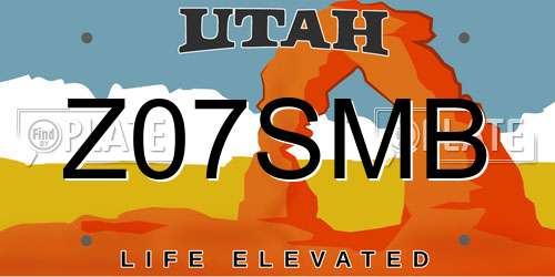Z07SMB Utah License Plate