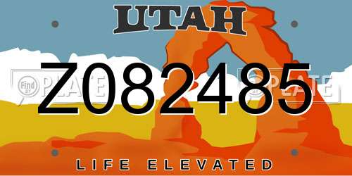 Z082485 Utah License Plate