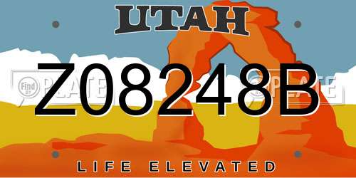 Z08248B Utah License Plate