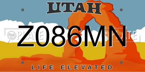 Z086MN Utah License Plate