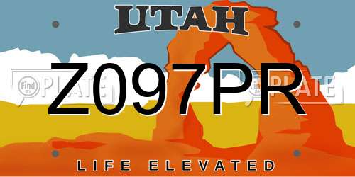 Z097PR Utah License Plate