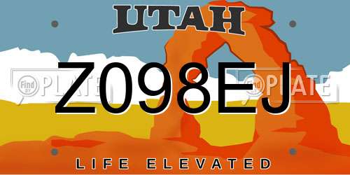 Z098EJ Utah License Plate