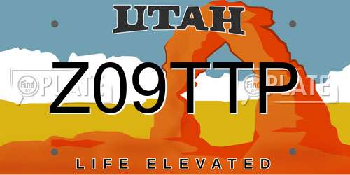 Z09TTP Utah License Plate
