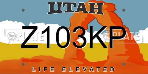 Z103KP Utah License Plate