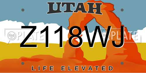 Z118WJ Utah License Plate