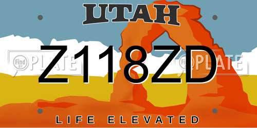 Z118ZD Utah License Plate