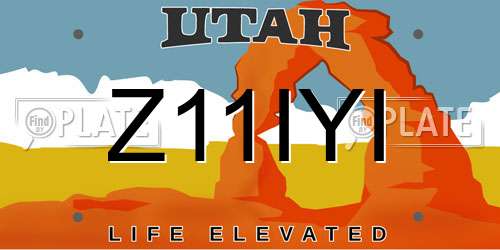 Z11IYI Utah License Plate