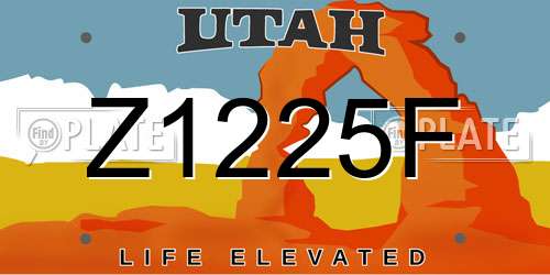 Z1225F Utah License Plate