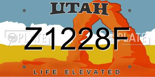 Z1228F Utah License Plate