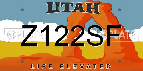 Z122SF Utah License Plate