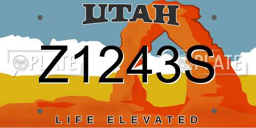 Z1243S Utah License Plate