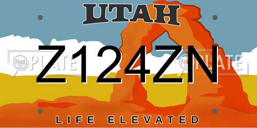Z124ZN Utah License Plate