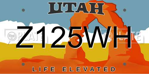 Z125WH Utah License Plate